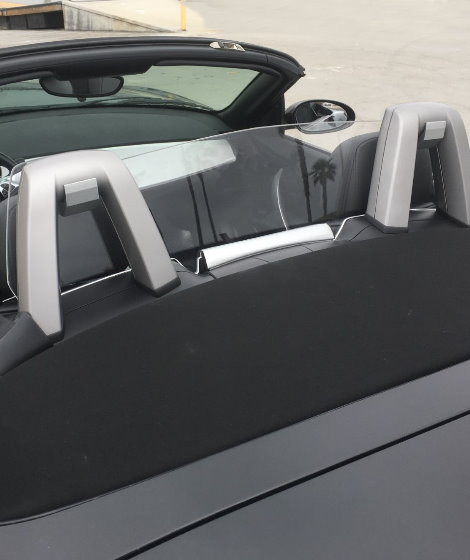 wind noise Laser-Etched Design Silver Bracket Secure Mounting Patented Control air flow White Lighting Easy Install cut down turbulence 2002-2008 BMW Z4 Convertible Wind Blocker 