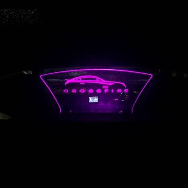 Purple illuminated Crossfire Coupe 2004-2007 Glow Plate- One of our most demanding accessories