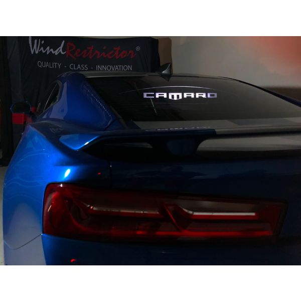 Blue illuminated glow plate on Camaro Six- One of our most popular accessories