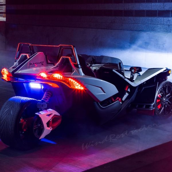 Wind deflector- one of our unique Polaris Slingshot accessories